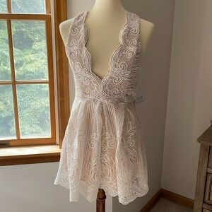 Love Triangle White Lace Playsuit